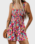 2025 Summer Casual Smocked Beach Vacation Rompers