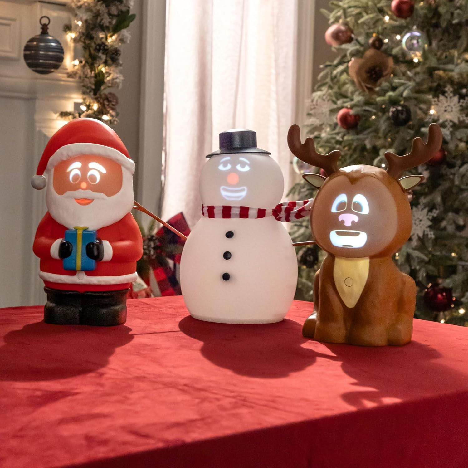 ⛄️Talking Animated  Claus with Snow man Built in Projector & Speaker Plug'n Play🎄